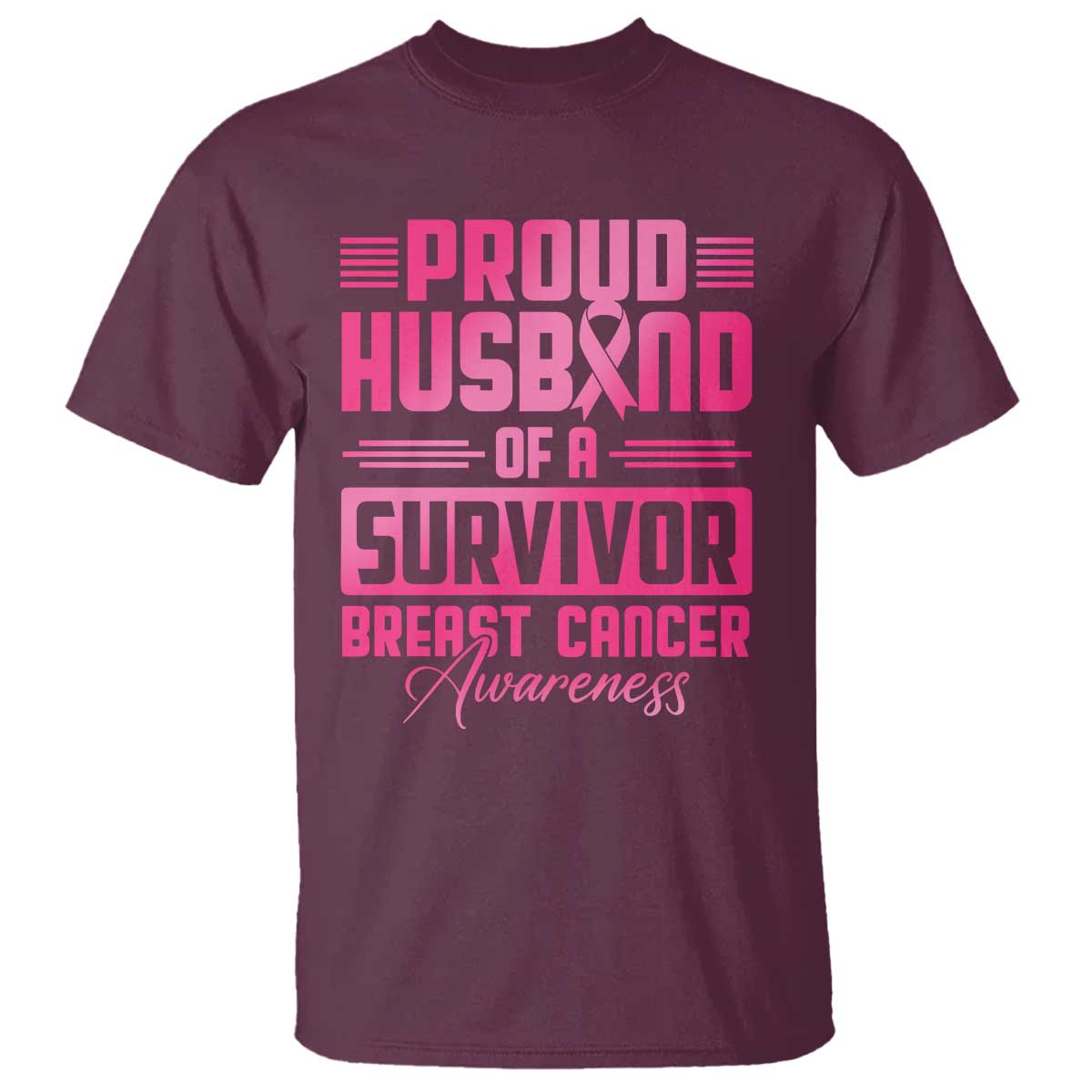 Husband Of A Warrior Breast Cancer Awareness T Shirt Wife Support Squad - Wonder Print Shop