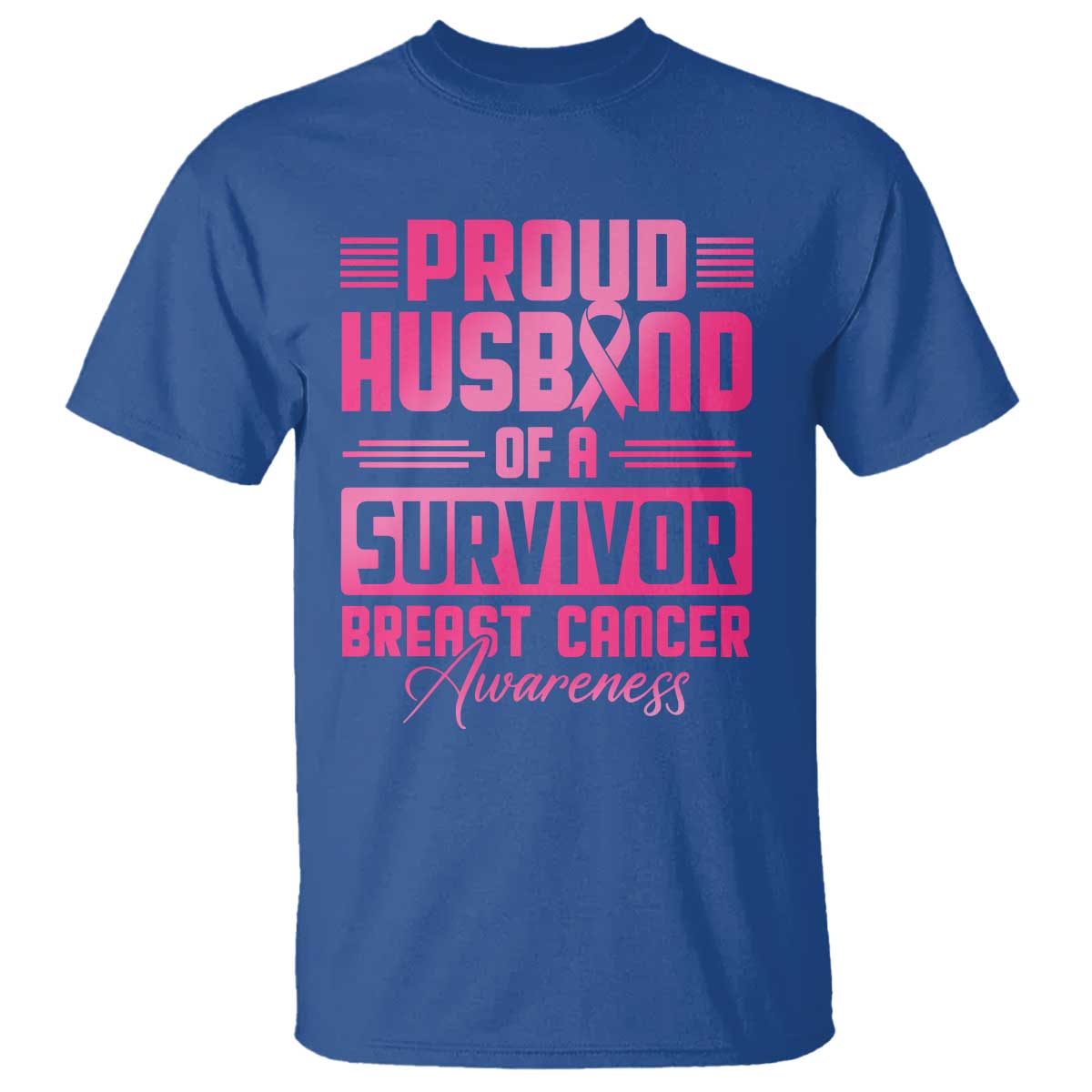 Husband Of A Warrior Breast Cancer Awareness T Shirt Wife Support Squad - Wonder Print Shop