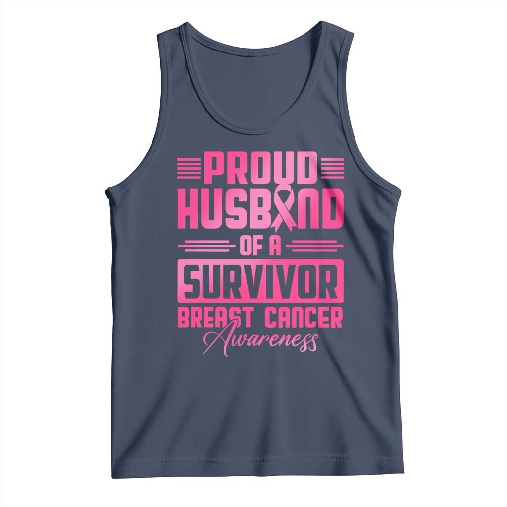 Husband Of A Warrior Breast Cancer Awareness Tank Top Wife Support Squad - Wonder Print Shop