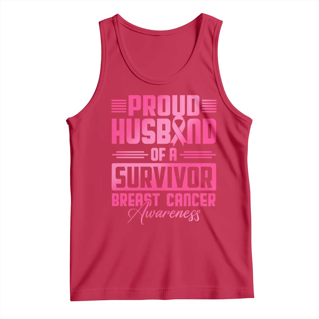 Husband Of A Warrior Breast Cancer Awareness Tank Top Wife Support Squad - Wonder Print Shop