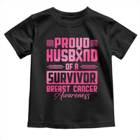 Husband Of A Warrior Breast Cancer Awareness Toddler T Shirt Wife Support Squad - Wonder Print Shop