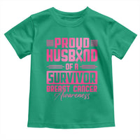 Husband Of A Warrior Breast Cancer Awareness Toddler T Shirt Wife Support Squad - Wonder Print Shop