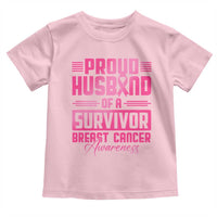 Husband Of A Warrior Breast Cancer Awareness Toddler T Shirt Wife Support Squad - Wonder Print Shop
