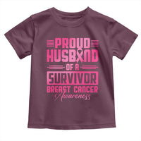 Husband Of A Warrior Breast Cancer Awareness Toddler T Shirt Wife Support Squad - Wonder Print Shop