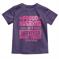 Husband Of A Warrior Breast Cancer Awareness Toddler T Shirt Wife Support Squad - Wonder Print Shop