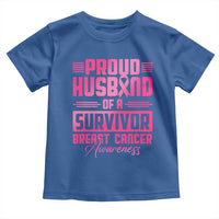 Husband Of A Warrior Breast Cancer Awareness Toddler T Shirt Wife Support Squad - Wonder Print Shop