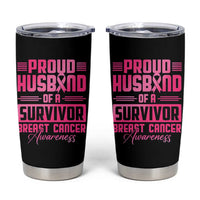 Husband Of A Warrior Breast Cancer Awareness Tumbler Cup Wife Support Squad - Wonder Print Shop