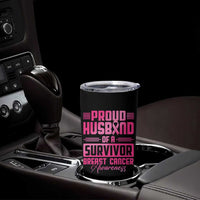 Husband Of A Warrior Breast Cancer Awareness Tumbler Cup Wife Support Squad - Wonder Print Shop