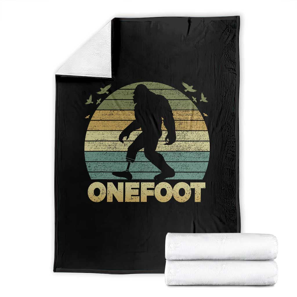 Onefoot Leg Amputee Recovery Throw Blanket Retro One Foot Bigfoot - Wonder Print Shop