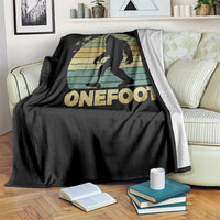 Onefoot Leg Amputee Recovery Throw Blanket Retro One Foot Bigfoot - Wonder Print Shop