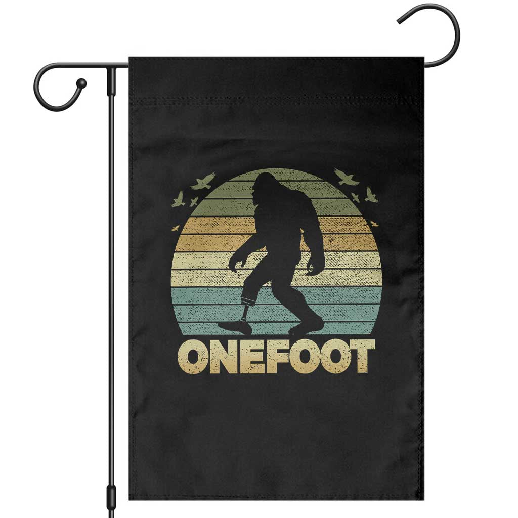 Onefoot Leg Amputee Recovery Garden Flag Retro One Foot Bigfoot - Wonder Print Shop