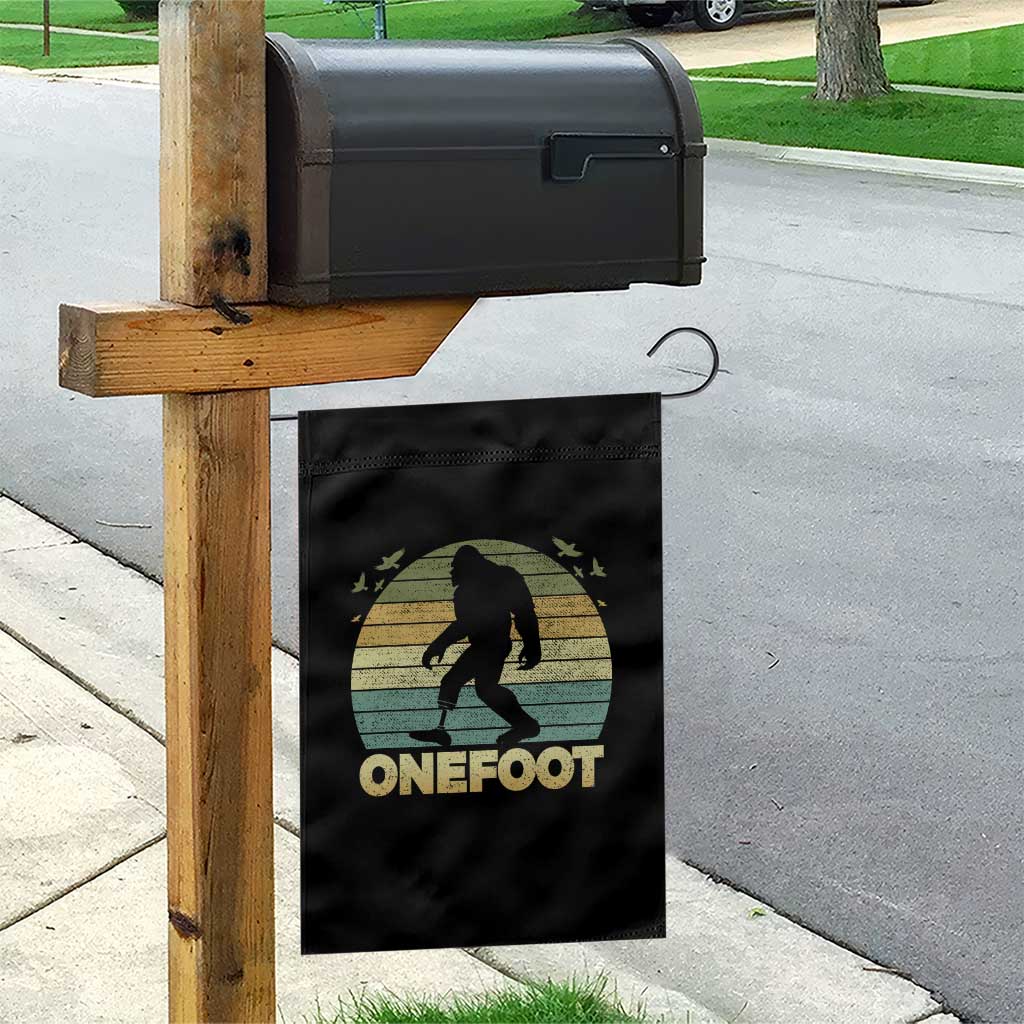 Onefoot Leg Amputee Recovery Garden Flag Retro One Foot Bigfoot - Wonder Print Shop
