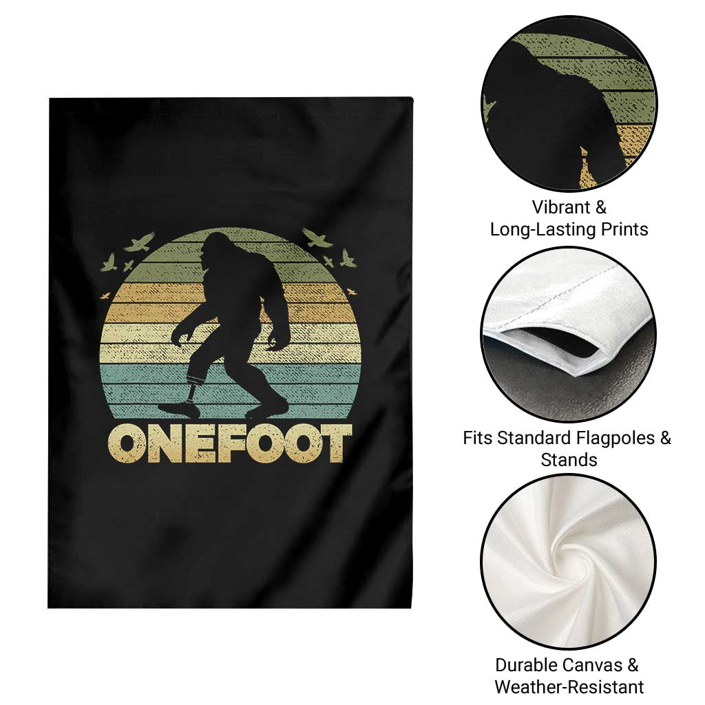 Onefoot Leg Amputee Recovery Garden Flag Retro One Foot Bigfoot - Wonder Print Shop
