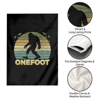 Onefoot Leg Amputee Recovery Garden Flag Retro One Foot Bigfoot - Wonder Print Shop