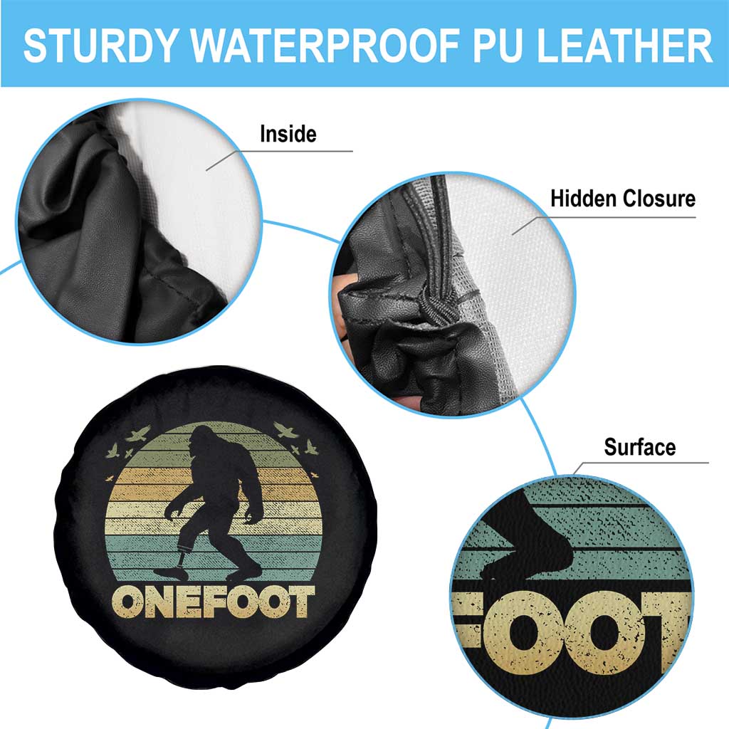 Onefoot Leg Amputee Recovery Spare Tire Cover Retro One Foot Bigfoot - Wonder Print Shop