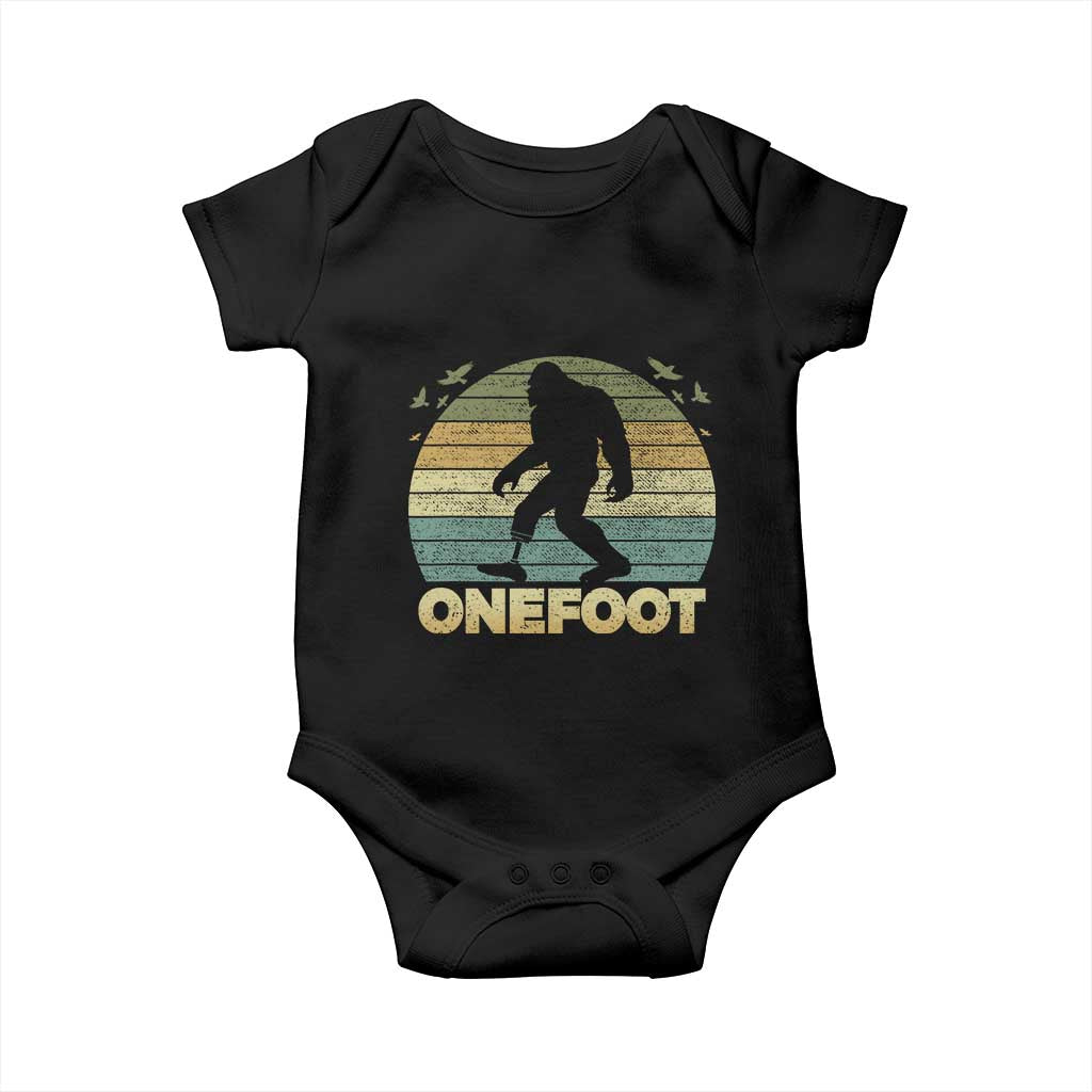 Onefoot Leg Amputee Recovery Baby Onesie Retro One Foot Bigfoot - Wonder Print Shop