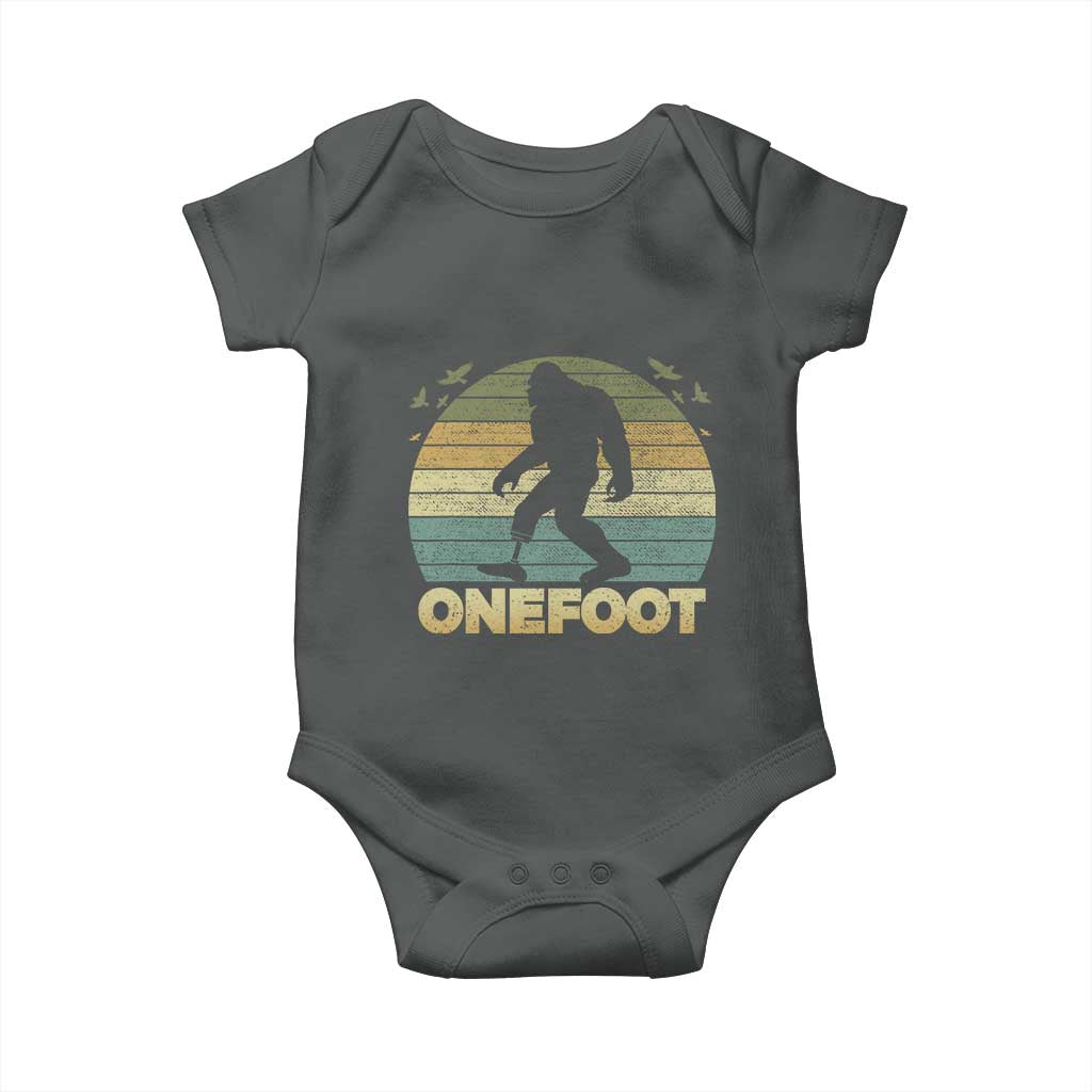 Onefoot Leg Amputee Recovery Baby Onesie Retro One Foot Bigfoot - Wonder Print Shop