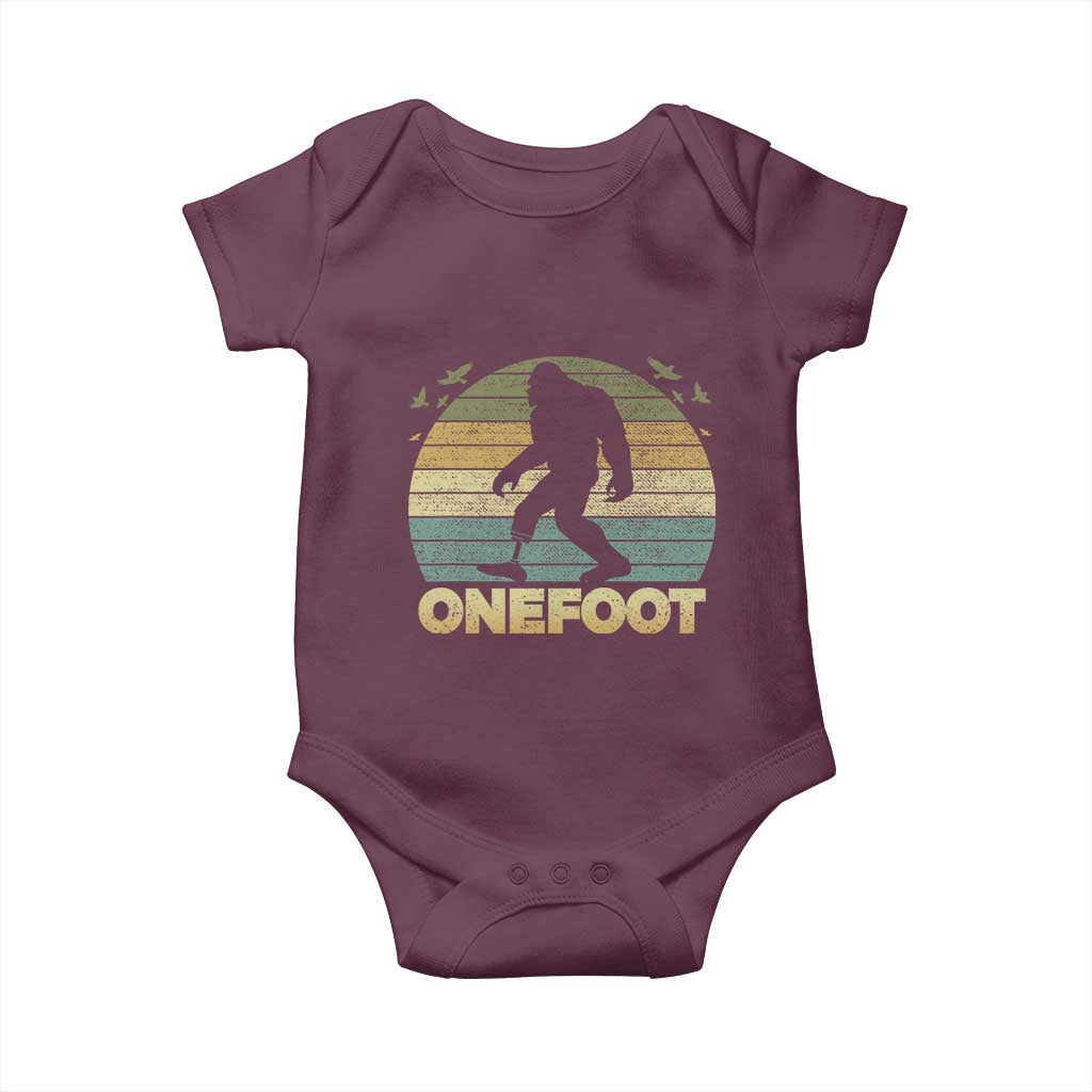Onefoot Leg Amputee Recovery Baby Onesie Retro One Foot Bigfoot - Wonder Print Shop