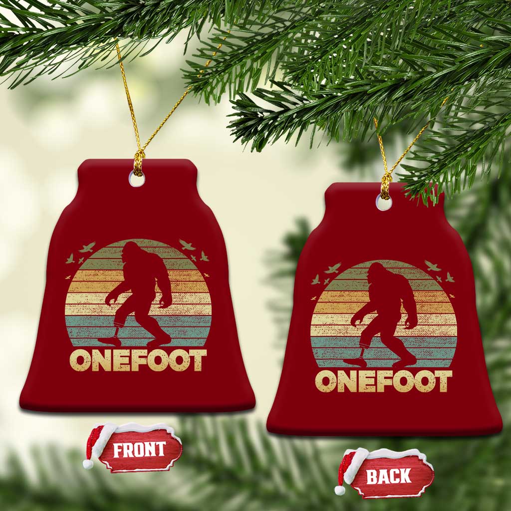 Onefoot Leg Amputee Recovery Ceramic Ornament Retro One Foot Bigfoot - Wonder Print Shop