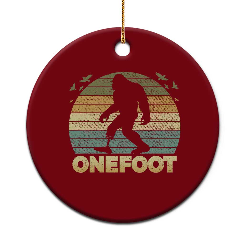 Onefoot Leg Amputee Recovery Ceramic Ornament Retro One Foot Bigfoot - Wonder Print Shop