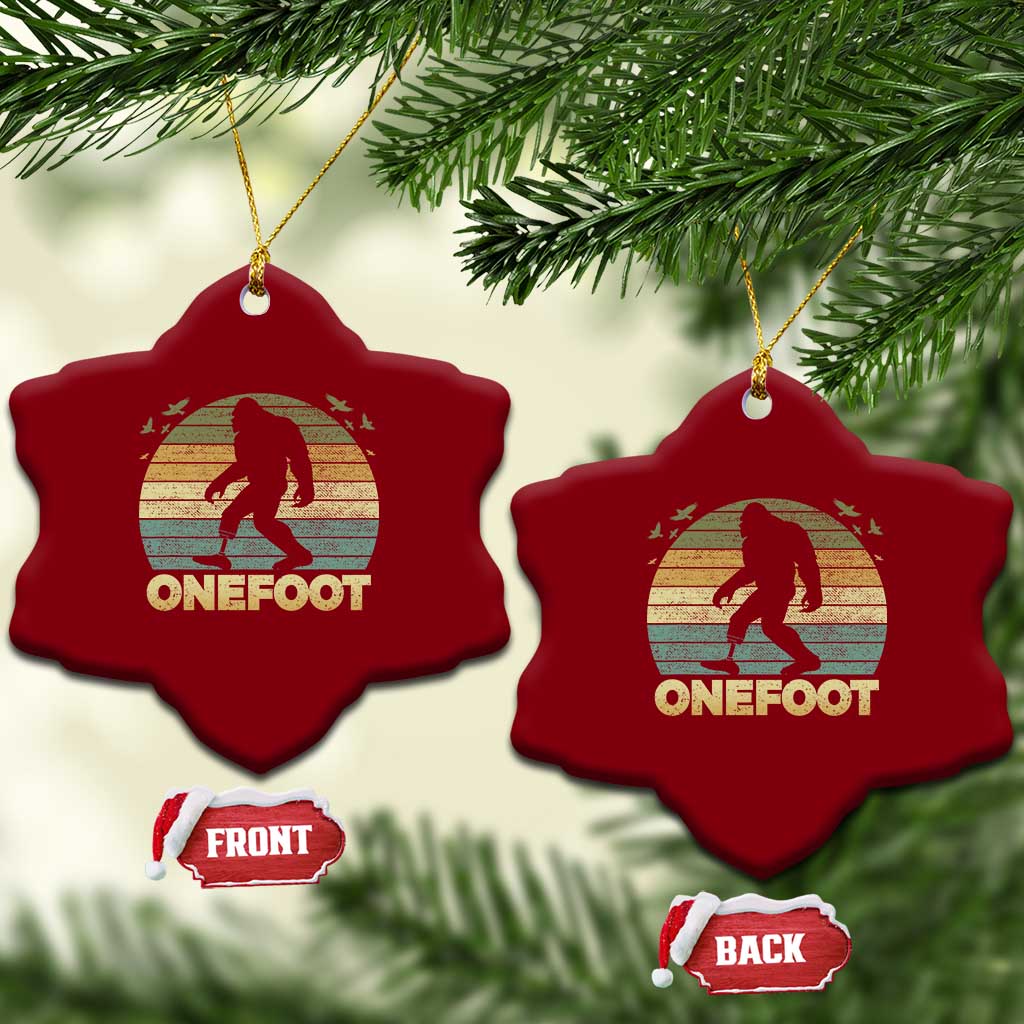 Onefoot Leg Amputee Recovery Ceramic Ornament Retro One Foot Bigfoot - Wonder Print Shop