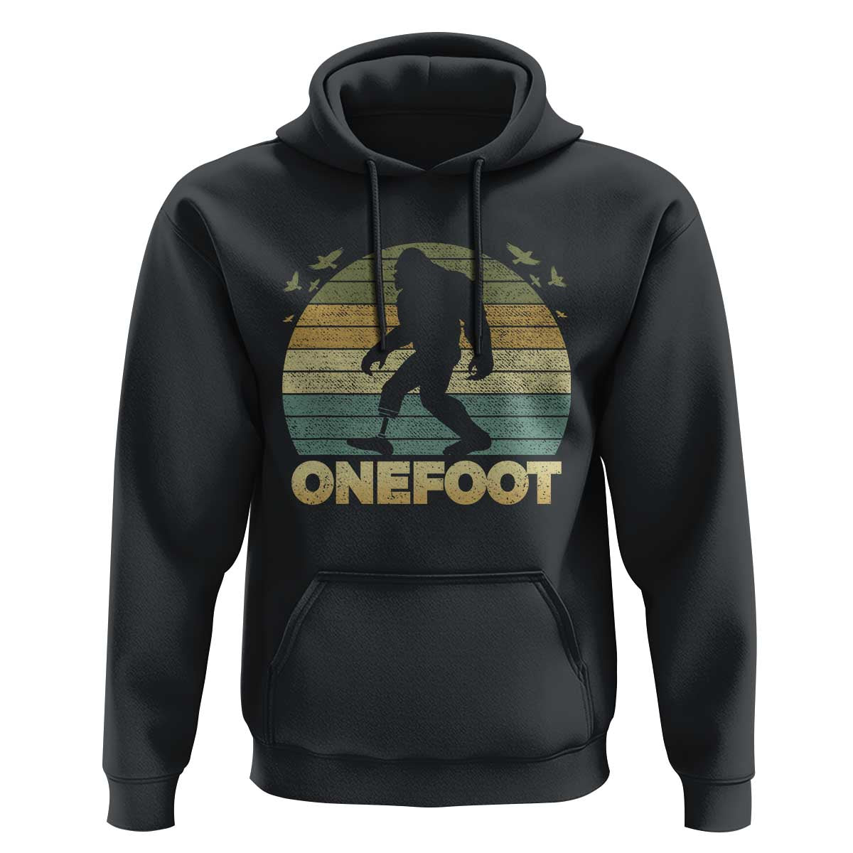 Onefoot Leg Amputee Recovery Hoodie Retro One Foot Bigfoot - Wonder Print Shop