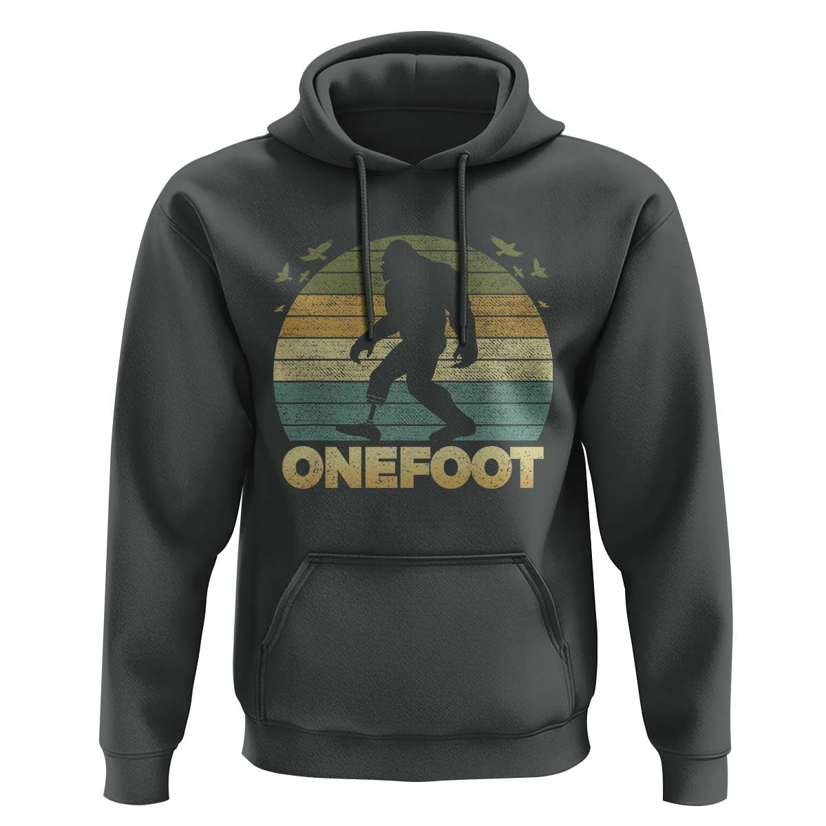 Onefoot Leg Amputee Recovery Hoodie Retro One Foot Bigfoot - Wonder Print Shop