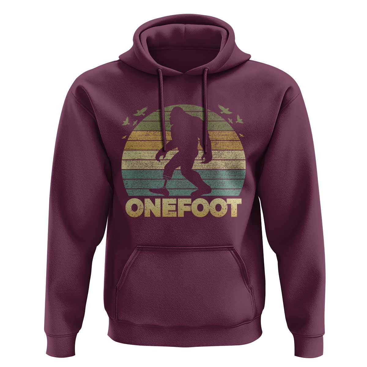 Onefoot Leg Amputee Recovery Hoodie Retro One Foot Bigfoot - Wonder Print Shop