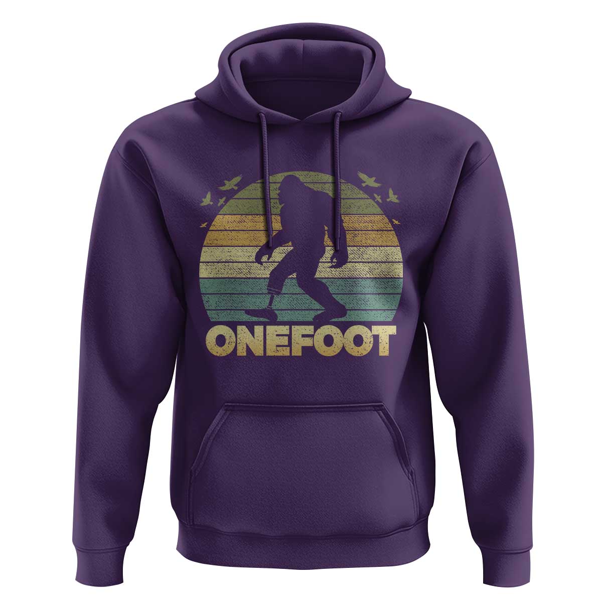 Onefoot Leg Amputee Recovery Hoodie Retro One Foot Bigfoot - Wonder Print Shop