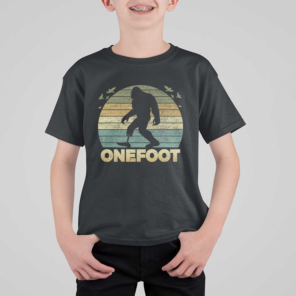 Onefoot Leg Amputee Recovery T Shirt For Kid Retro One Foot Bigfoot - Wonder Print Shop