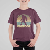 Onefoot Leg Amputee Recovery T Shirt For Kid Retro One Foot Bigfoot - Wonder Print Shop