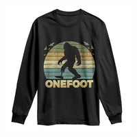 Onefoot Leg Amputee Recovery Long Sleeve Shirt Retro One Foot Bigfoot - Wonder Print Shop