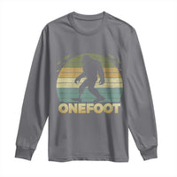 Onefoot Leg Amputee Recovery Long Sleeve Shirt Retro One Foot Bigfoot - Wonder Print Shop