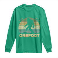 Onefoot Leg Amputee Recovery Long Sleeve Shirt Retro One Foot Bigfoot - Wonder Print Shop