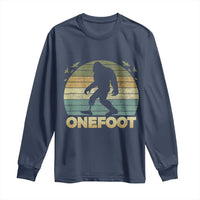 Onefoot Leg Amputee Recovery Long Sleeve Shirt Retro One Foot Bigfoot - Wonder Print Shop