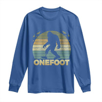 Onefoot Leg Amputee Recovery Long Sleeve Shirt Retro One Foot Bigfoot - Wonder Print Shop