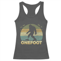 Onefoot Leg Amputee Recovery Racerback Tank Top Retro One Foot Bigfoot - Wonder Print Shop