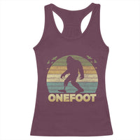 Onefoot Leg Amputee Recovery Racerback Tank Top Retro One Foot Bigfoot - Wonder Print Shop