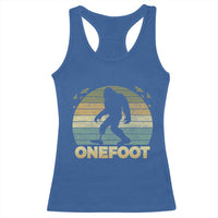 Onefoot Leg Amputee Recovery Racerback Tank Top Retro One Foot Bigfoot - Wonder Print Shop