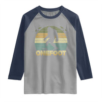 Onefoot Leg Amputee Recovery Raglan Shirt Retro One Foot Bigfoot - Wonder Print Shop