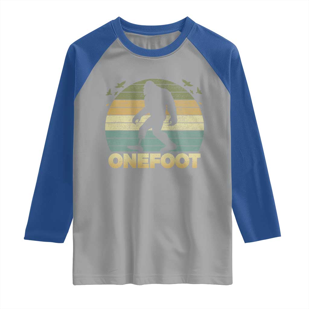 Onefoot Leg Amputee Recovery Raglan Shirt Retro One Foot Bigfoot - Wonder Print Shop