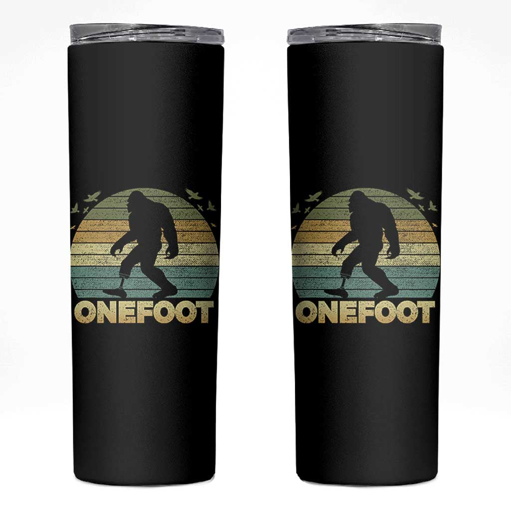 Onefoot Leg Amputee Recovery Skinny Tumbler Retro One Foot Bigfoot - Wonder Print Shop