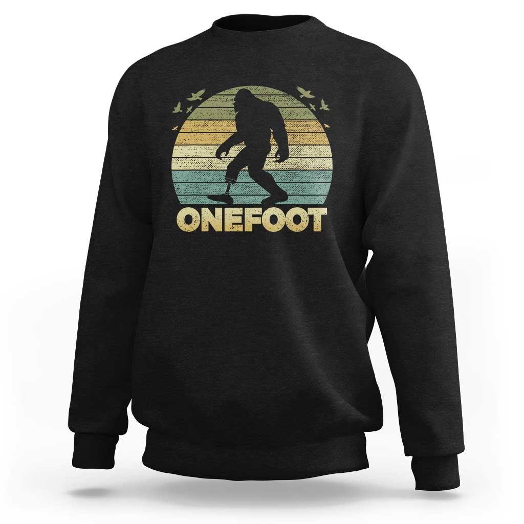 Onefoot Leg Amputee Recovery Sweatshirt Retro One Foot Bigfoot - Wonder Print Shop
