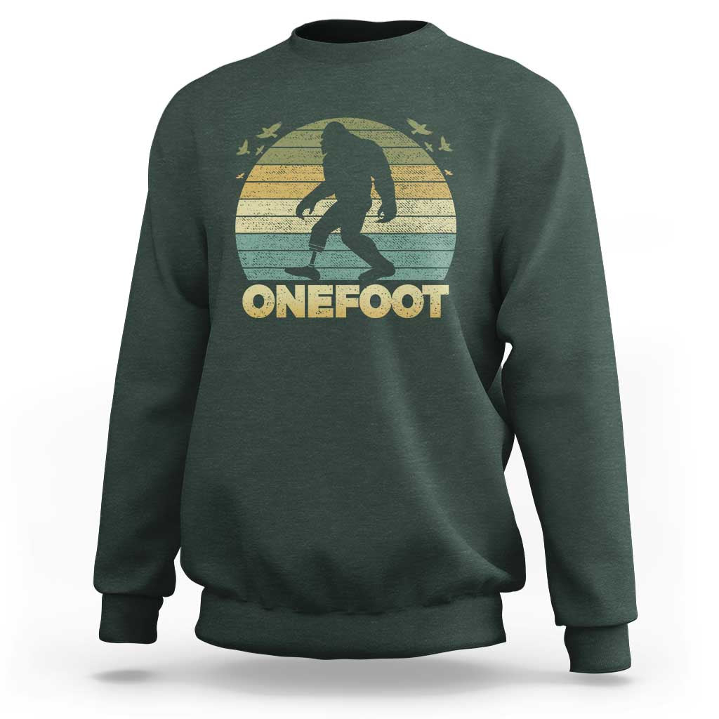 Onefoot Leg Amputee Recovery Sweatshirt Retro One Foot Bigfoot - Wonder Print Shop