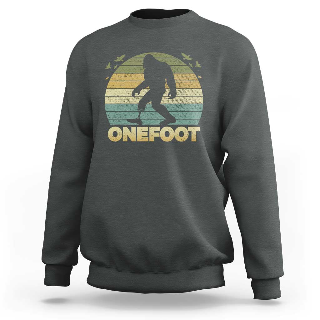 Onefoot Leg Amputee Recovery Sweatshirt Retro One Foot Bigfoot - Wonder Print Shop