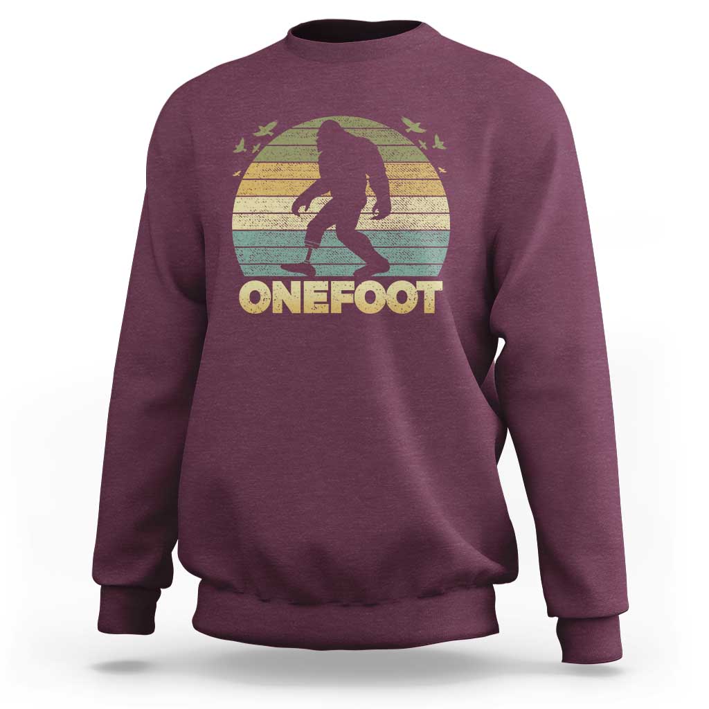 Onefoot Leg Amputee Recovery Sweatshirt Retro One Foot Bigfoot - Wonder Print Shop