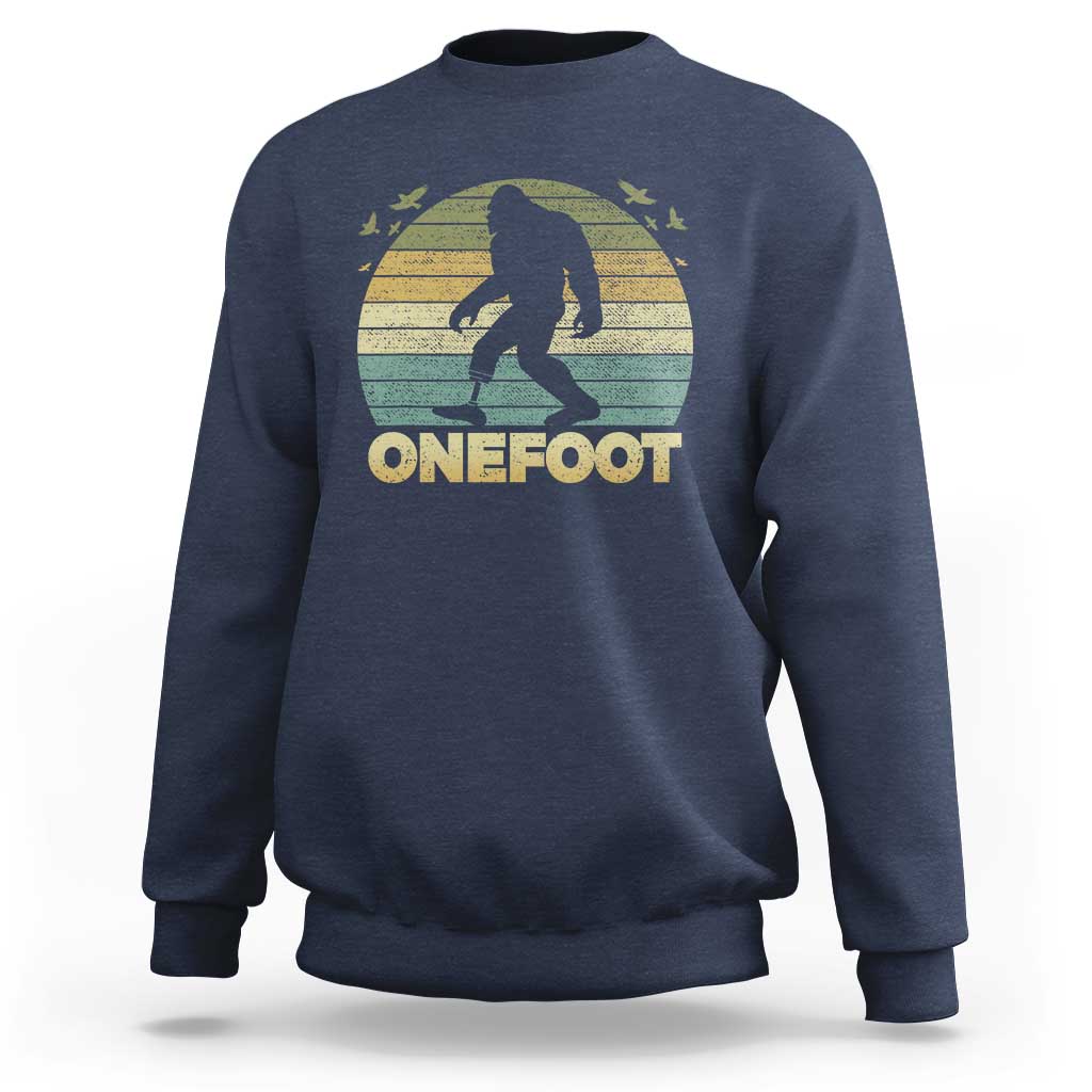 Onefoot Leg Amputee Recovery Sweatshirt Retro One Foot Bigfoot - Wonder Print Shop