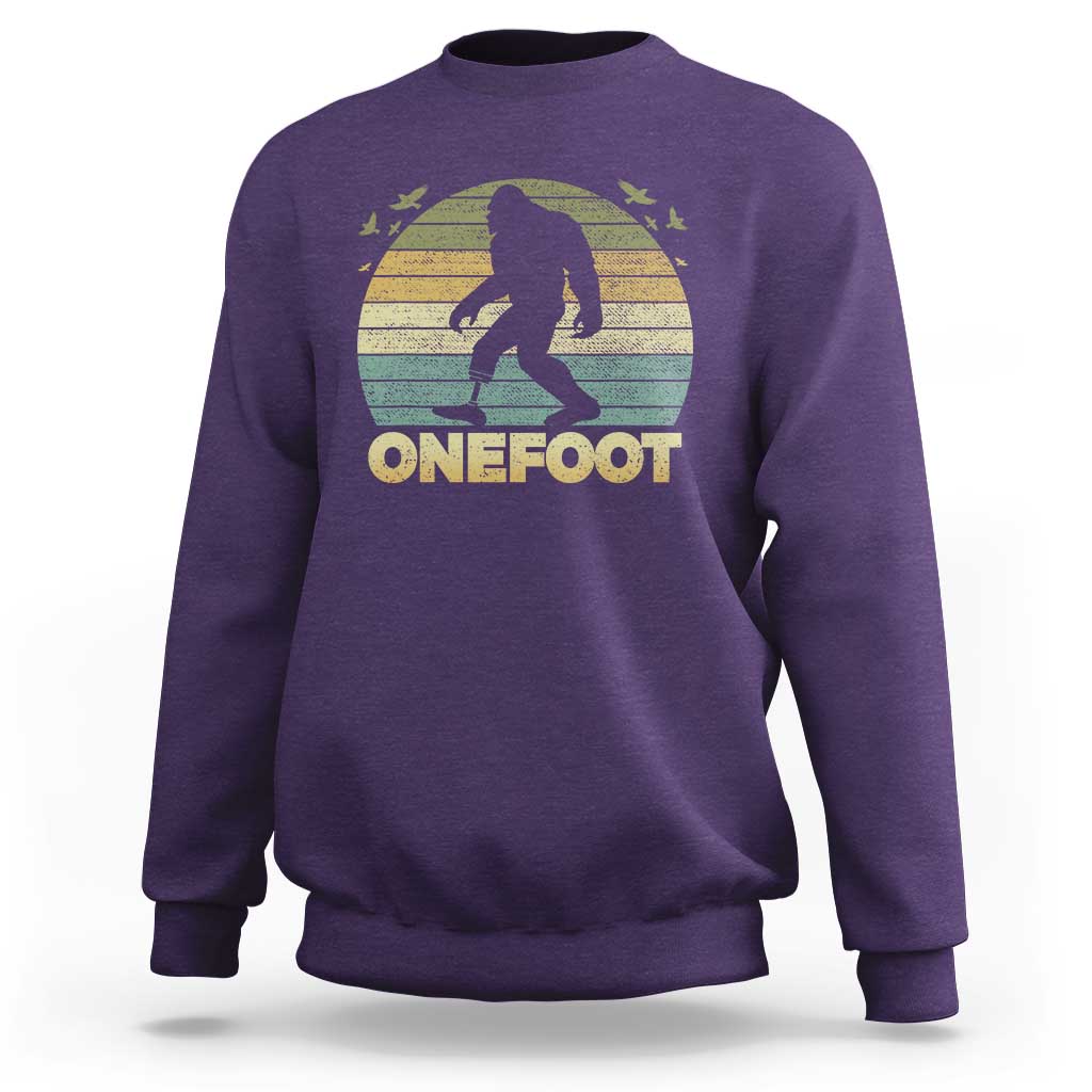 Onefoot Leg Amputee Recovery Sweatshirt Retro One Foot Bigfoot - Wonder Print Shop