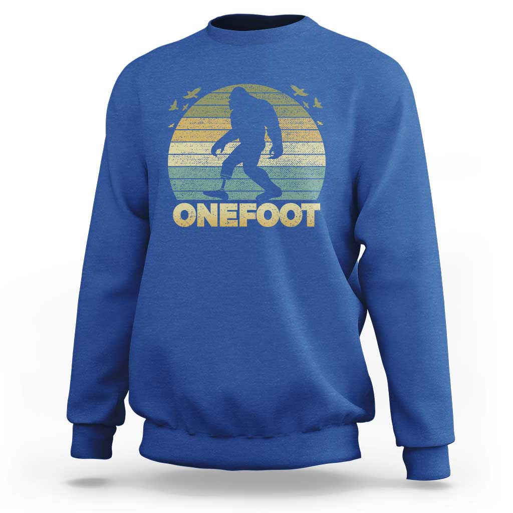 Onefoot Leg Amputee Recovery Sweatshirt Retro One Foot Bigfoot - Wonder Print Shop