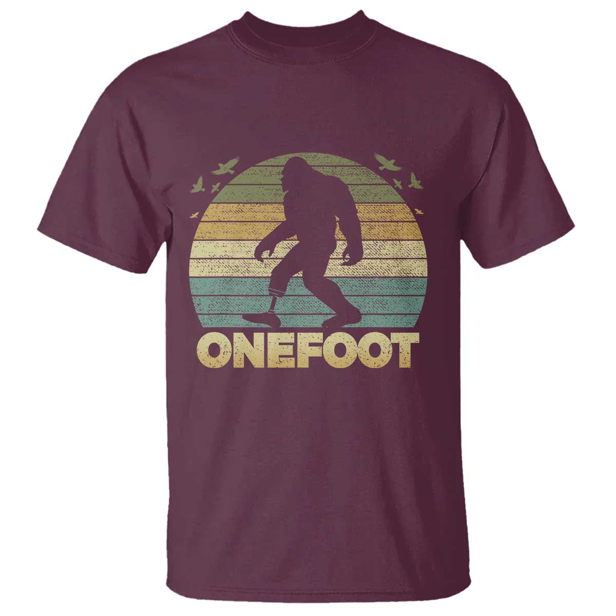 Onefoot Leg Amputee Recovery T Shirt Retro One Foot Bigfoot - Wonder Print Shop
